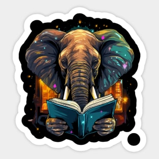 Elephant Reads Book Sticker